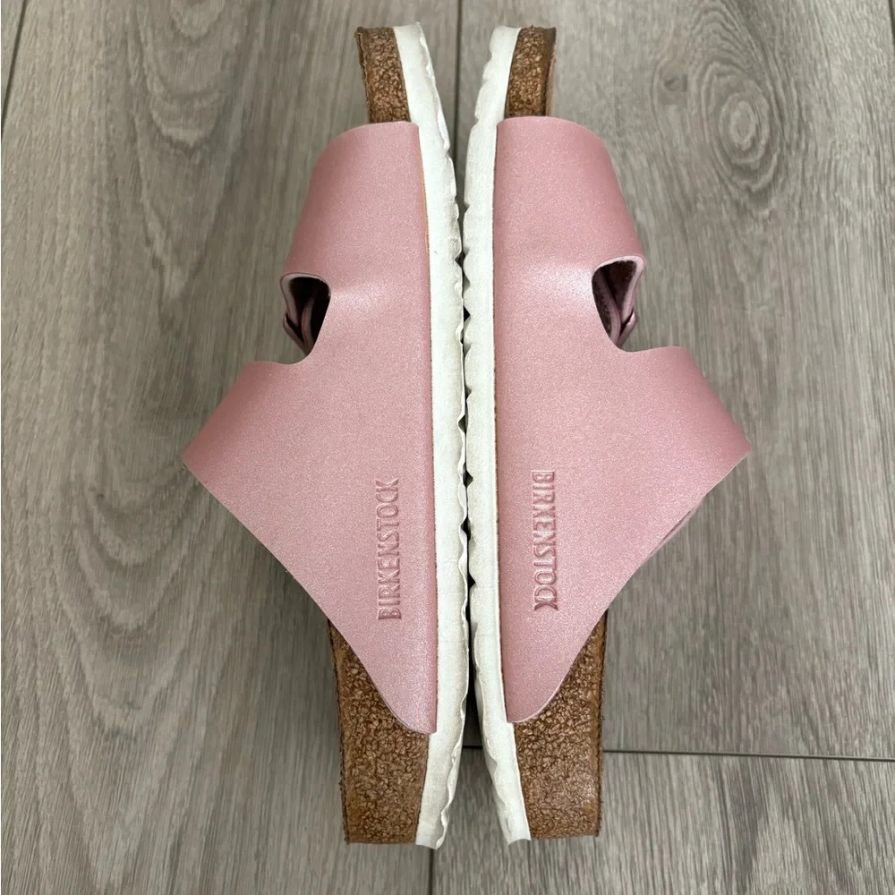 Birkenstock Womens Size 38/7-7,5 Arizona Icy Metallic Old Rose Sandals - Picture 9 of 11